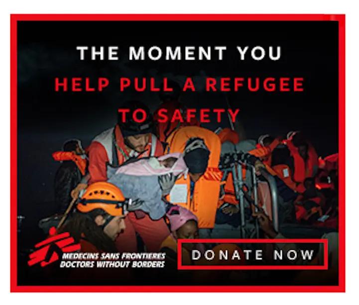 donate now call to action from doctors without borders